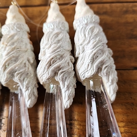 Set of Six Santa Icicle hanging Ornament - Picture 5 of 7